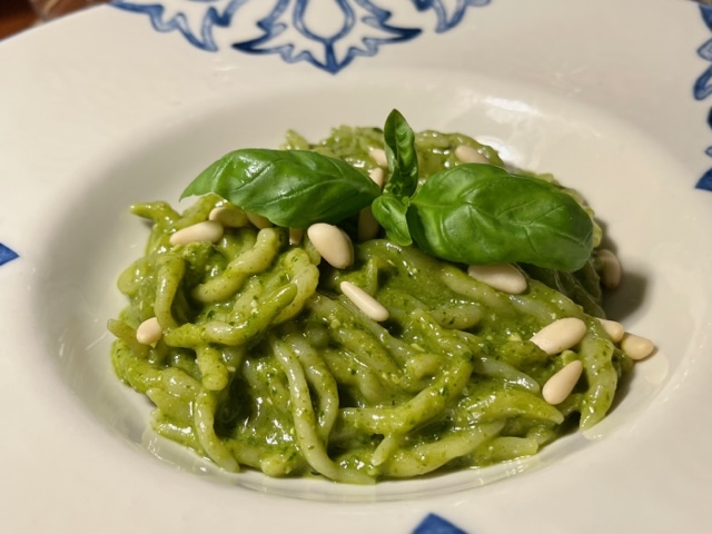 Trofie pasta with pesto sauce on our Tour to Portofino