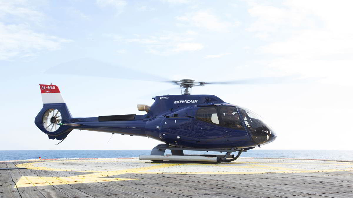 MonacAir helicopter from Monaco to Barolo